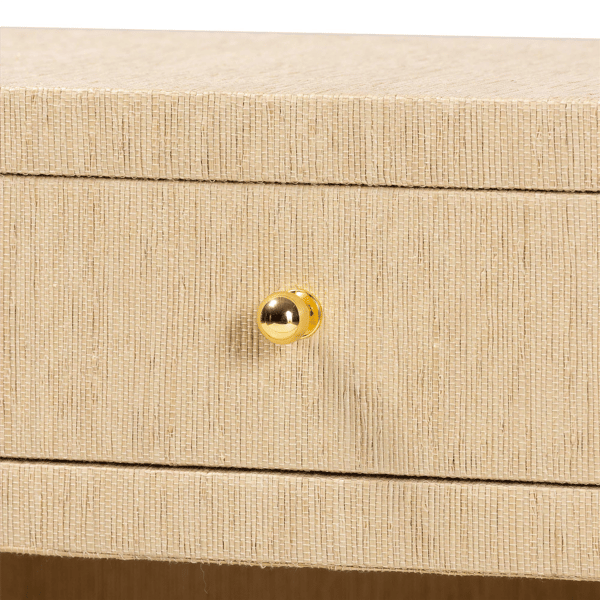 bali & pari William Grasscloth 1-Drawer Nightstand with Shelves