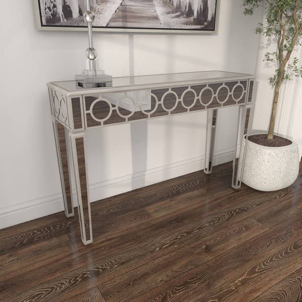 9th & Pike® Silver Glam Wood Console Table