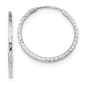 Gold Classics&#40;tm&#41; 24.5mm. 14k White Diamond Cut Hoop Earrings - image 1