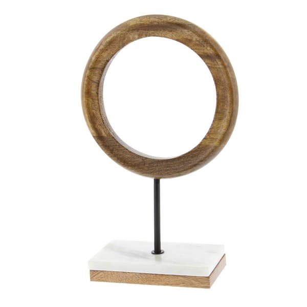9th & Pike&#40;R&#41; Brown Mango Wood Circular Sculpture - image 