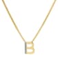 Gianni Argento 14kt. Gold Plated Diamond Accent B Pendant - image 1