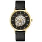 Mens Caravelle Gold Tone Black Leather Strap Watch - 44A121 - image 1