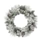 Puleo International 24in. Pre-Lit Flocked Berkshire Spruce Wreath - image 1
