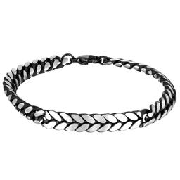Mens Lynx Stainless Steel Black Ion-Plating ID Bracelet