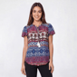 Womens OneWorld Flutter Sleeve Paisley Tie Tassel Blouse - image 1