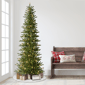 Puleo International 7.5ft. Pre-Lit Slim Mountain View Spruce Tree - image 2