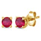 Gemstone Classics(tm) Gold over Silver Ruby Stud Earrings - image 1