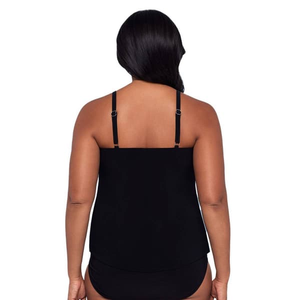 Womens TrimShaper Rose Ombre Hanky Hem Tankini Swim Top