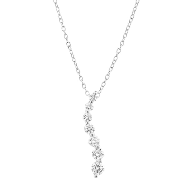Athra Sterling Silver & CZ Pendant Necklace - image 