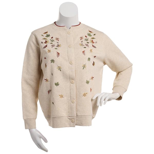 Petite Hasting & Smith Fall Leaves Buttondown Cardigan