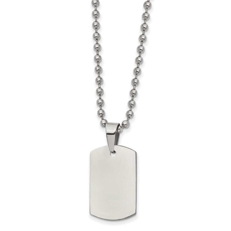 Mens Gentlemen's Classics™ Reversible Steel Dog Tag Necklace