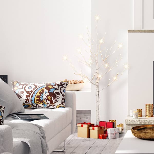 Puleo International 4ft. Pre-Lit Artificial Christmas Twig Tree