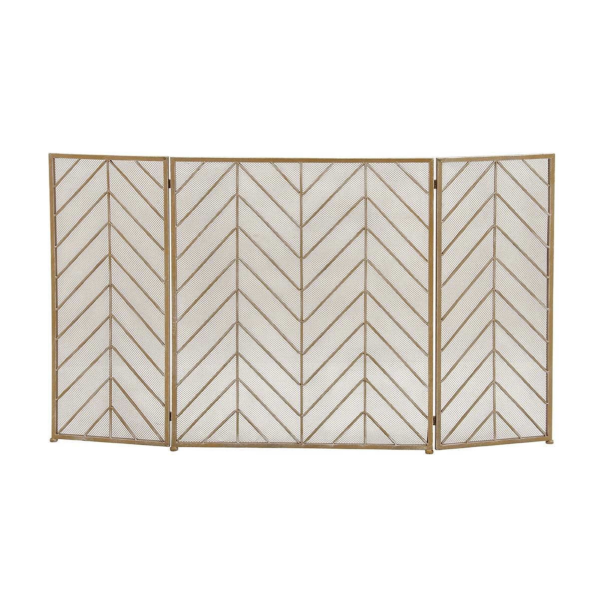 9th & Pike® Contemporary Brass Metal Fireplace Screen