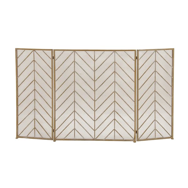 9th & Pike&#40;R&#41; Contemporary Brass Metal Fireplace Screen