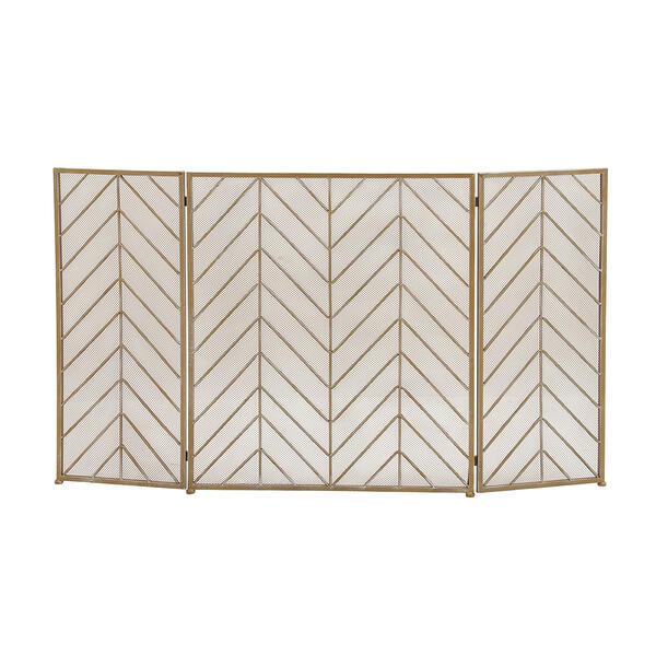 9th & Pike&#40;R&#41; Contemporary Brass Metal Fireplace Screen - image 