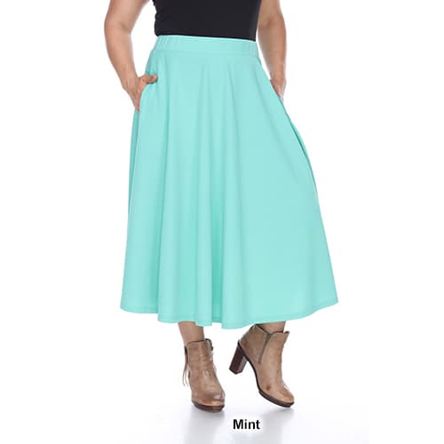 Plus Size White Mark Tasmin Flare Midi Skirt