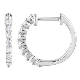 Nova Star(R) Sterling Silver Lab Grown Diamond Hoop Earrings