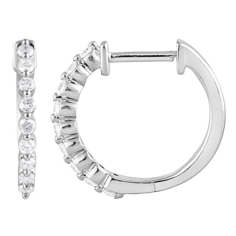Nova Star(R) Sterling Silver Lab Grown Diamond Hoop Earrings