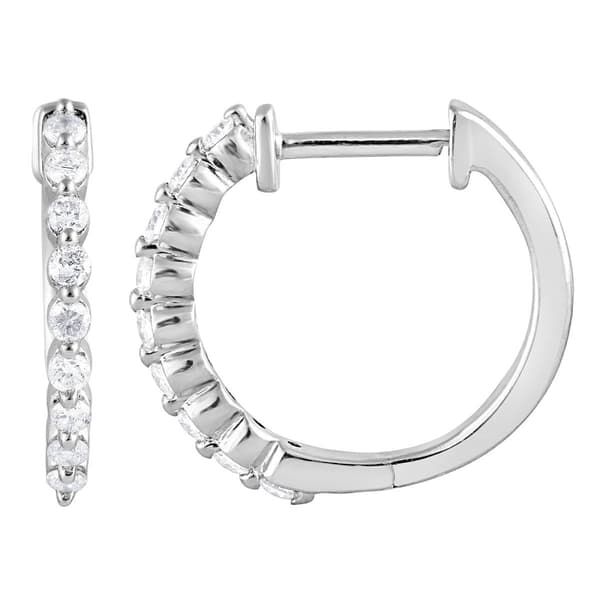 Nova Star(R) Sterling Silver Lab Grown Diamond Hoop Earrings - image 