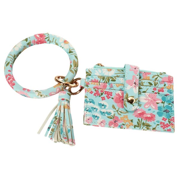 Womens DS Fashion Ring Loop Card Holder Wristlet with Tassel