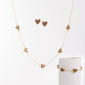 Ashley Gold-Tone Animal Print Heart Charm Necklace & Earring Set - image 1