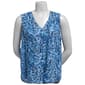 Womens Zac & Rachel Floral Vine V-Neck Pintuck Blouse - image 1