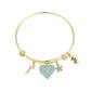 Shine 14K Gold Plated CZ Flower & Butterfly Heart Mom Bracelet - image 1