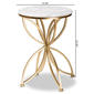 Baxton Studio Jaclyn Gold Metal End Table w/ Marble Tabletop - image 8