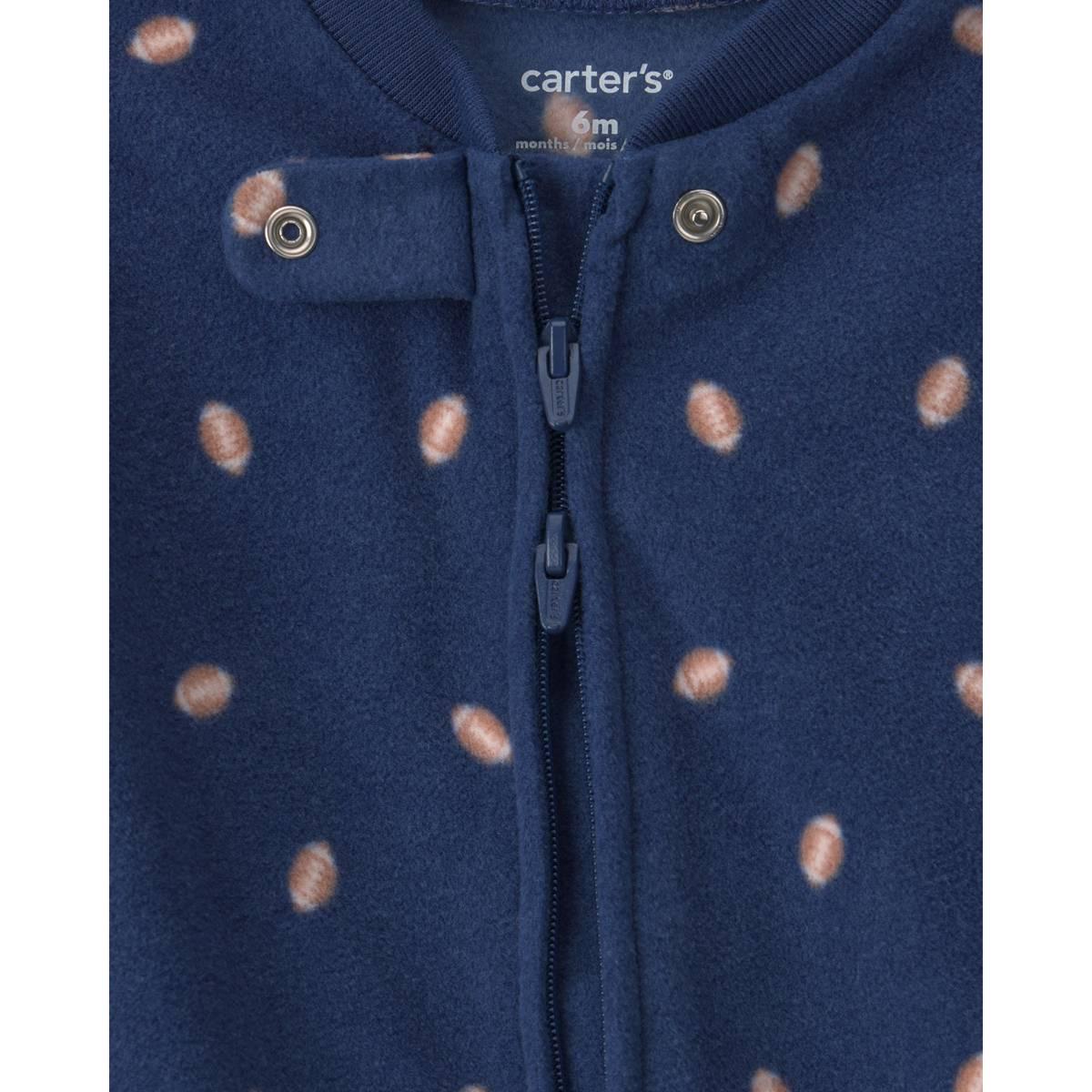 Baby Boy (NB-9M) Carter''s® Football Zip Sleep & Play Pajamas