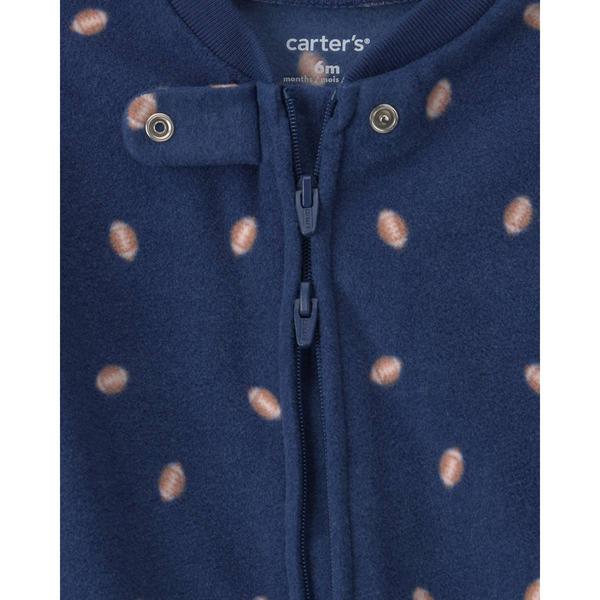 Baby Boy (NB-9M) Carter''s® Football Zip Sleep & Play Pajamas