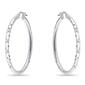 Designs by FMC 2mmx35mm Diamond Cut Round Hoop Earrings - image 1