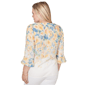 Petite Alfred Dunner Out Of The Blue Flounce Sleeve Floral Blouse - image 2