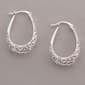 Ellen Tracy Sterling Silver Filigree Oval Hoop Earrings - image 1