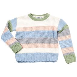 Girls (4-6x) Jolie & Joy Long Sleeve Wide Stripe Crew Sweater
