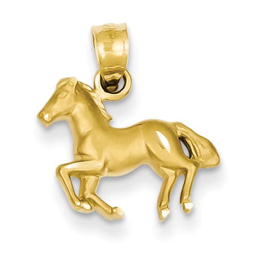 Gold Classics(tm) 14kt. Diamond-Cut Horse Pendant - image 