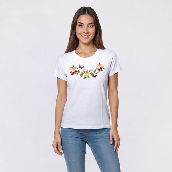 Plus Size Top Stitch By Morning Sun Butterfly Vine Tee - image 