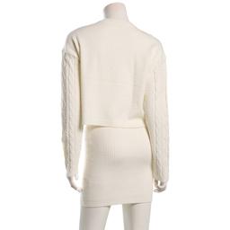 Juniors No Comment Cable Crew Neck Sweater & Skirt Set