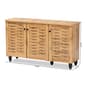 Baxton Studio Winda Oak Brown Wood 3-Door Shoe Cabinet - image 10