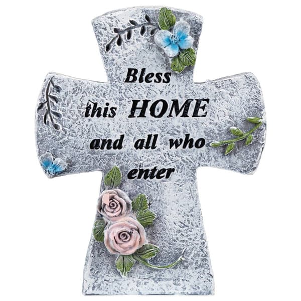 Northlight Seasonal Bless This HOME Cross Garden Statue - image 