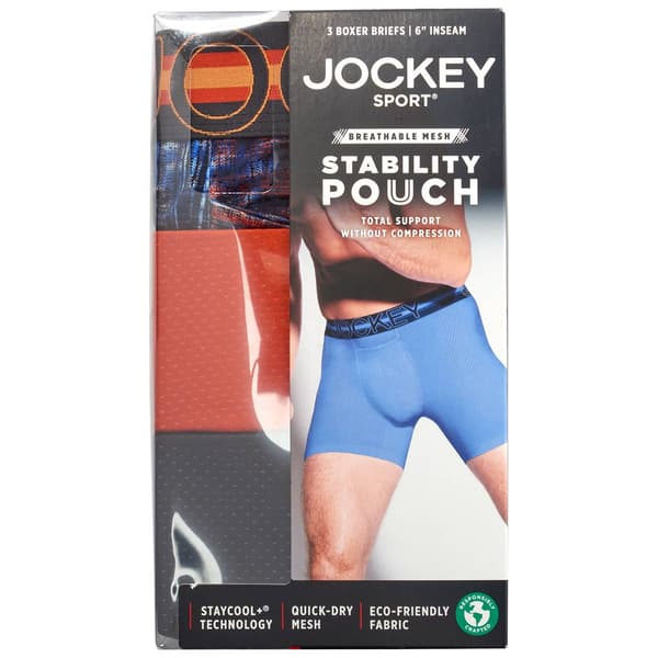 Mens Jockey® 3pk. Stability Pouch Breathable Mesh Boxer Briefs
