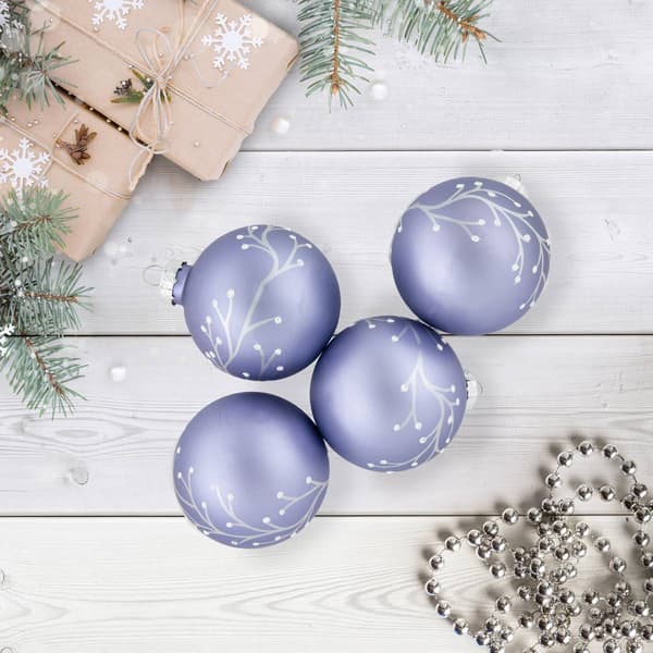 Northlight Seasonal 4ct. Branches Glass Ball Christmas Ornaments