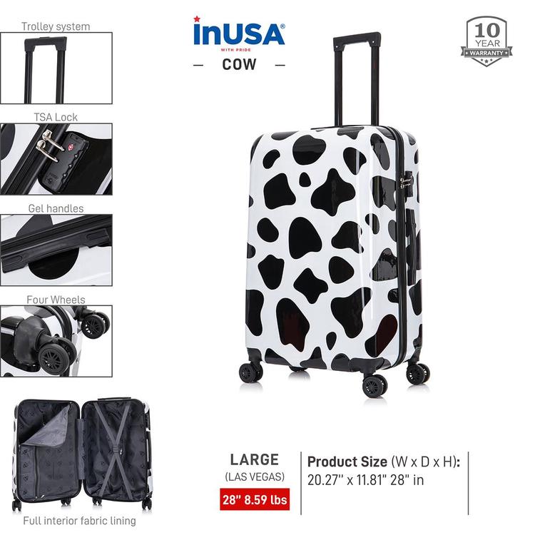 InUSA Cow Lightweight Hardside 28in. Spinner