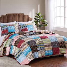 Greenland Home Fashions Bohemian Dream Patchwork Quilt Set
