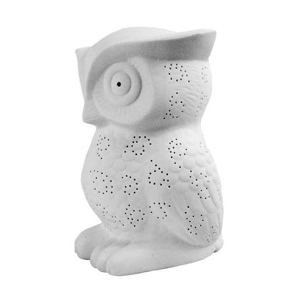 Simple Designs Porcelain Wise Owl Shaped Animal Light Table Lamp