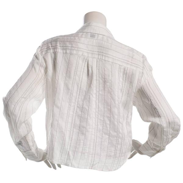 Juniors A. Byer Stripe Cropped Button Up Shirt