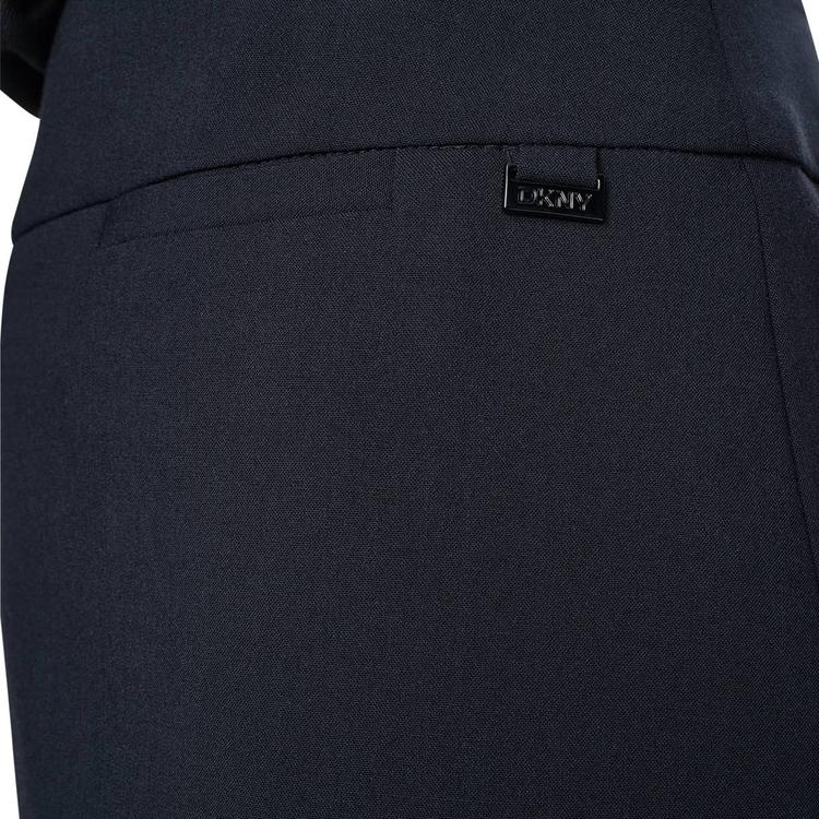 Womens DKNY Solid Pull On Slim Zip Back Pencil Skirt - Navy