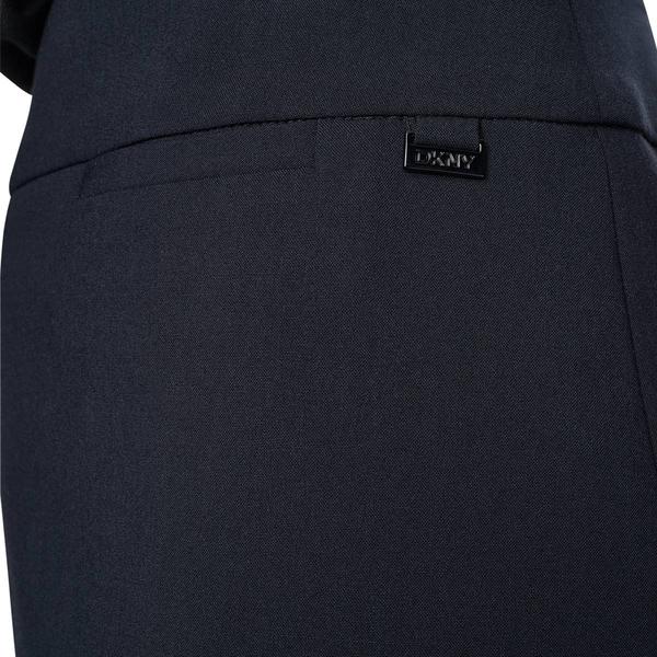 Womens DKNY Solid Pull On Slim Zip Back Pencil Skirt - Navy