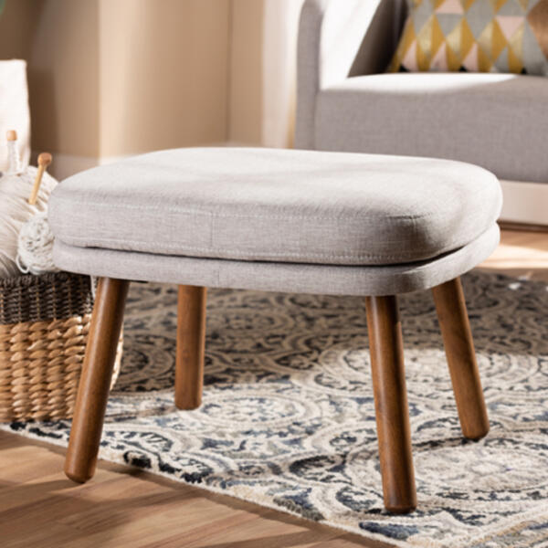 Baxton Studio Lovise Mid-Century Modern Ottoman - image 