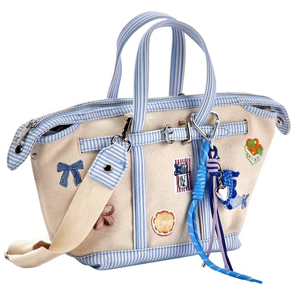 Madden Girl Embroidered Canvas Mini Tote