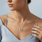 Saffron Moissanite Diamond Eternity Circle Necklace - image 5